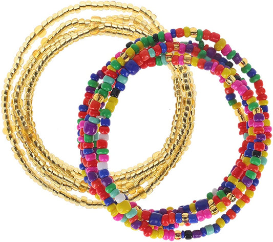 Taigood Waist Beads for Women African Waist Bead Body Chain, Beaded Belly Chain Body Jewelry Apparel & Accessories > Jewelry > Body Jewelry Taigood 2 Pieces Set 12  