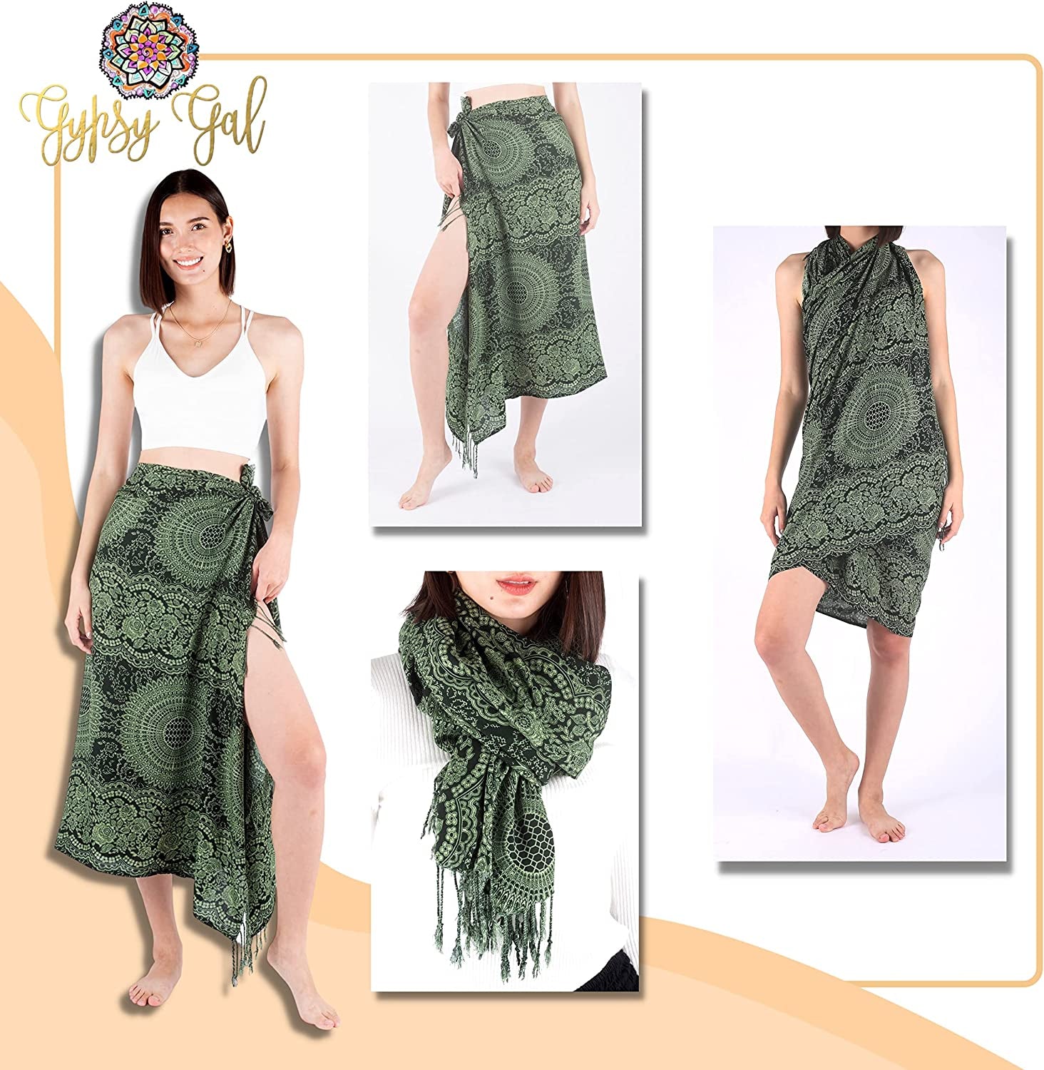 Gypsy Gal Pashmina Shawls and Wraps Scarves for Women in Large Soft Silky Rave Scarf Apparel & Accessories > Clothing Accessories > Scarves & Shawls GYPSY GAL   