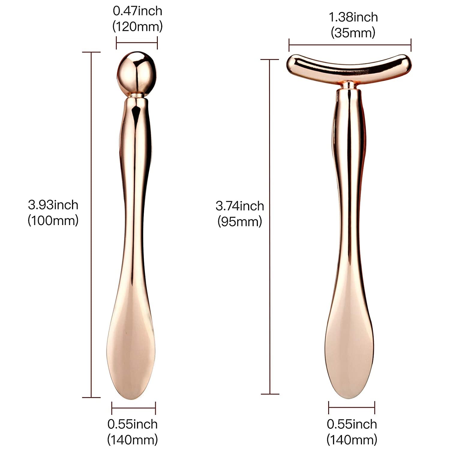 Lisapack 2PCS Metal Eye Cream Applicator Wand Stick, Massager Tool for Facial Massage, Reduce Puffiness (Rose Gold) Health & Beauty > Personal Care > Cosmetics > Cosmetic Tools > Skin Care Tools LISAPACK   
