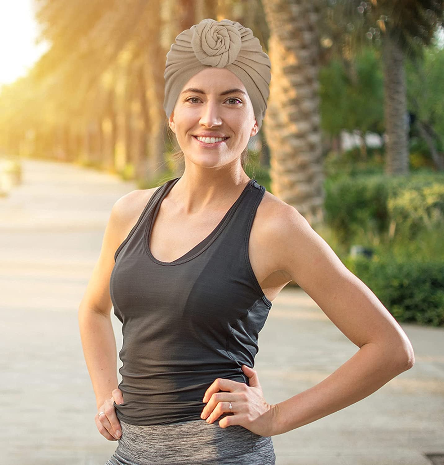 Chalier African Head Wrap for Women Knot Pre-Tied Fashion Turbans Head Wraps Beanie Hat Apparel & Accessories > Clothing Accessories > Bandanas & Headties Chalier   