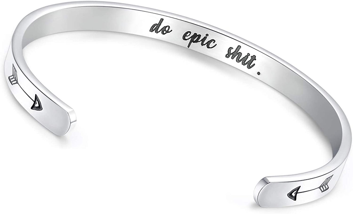 CERSLIMO Inspirational Gifts for Women Bracelet, Personalized Inspire Quotes Cuff Bangle Friendship Jewelry Graduation Encouragement Gift for Her Teen Girls Apparel & Accessories > Jewelry > Bracelets CERSLIMO Do Epic Sh*t  