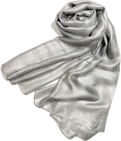 Shanlin Solid Color Silk Feel Long Scarves Apparel & Accessories > Clothing Accessories > Scarves & Shawls Shanlin Light Grey  