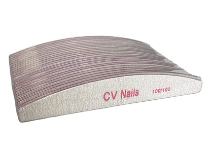 CV Nails 100/100 Grit 25 PCS Zebra Nail Files Professional Double Sided, Manicure, Pedicure Tool, Nail Buffering, Acrylic/Natural Nails for Salon and Home Use Health & Beauty > Personal Care > Cosmetics > Cosmetic Tools > Nail Tools CV Nails   