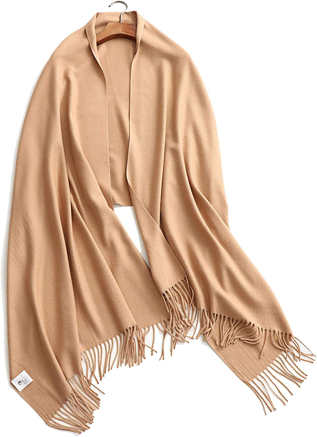 Jeelow Winter Pashmina Blanket Scarfs Shawls Wraps Open Front Poncho Cape for Women Wedding Evening Dresses Apparel & Accessories > Clothing Accessories > Scarves & Shawls Jeelow Camel  