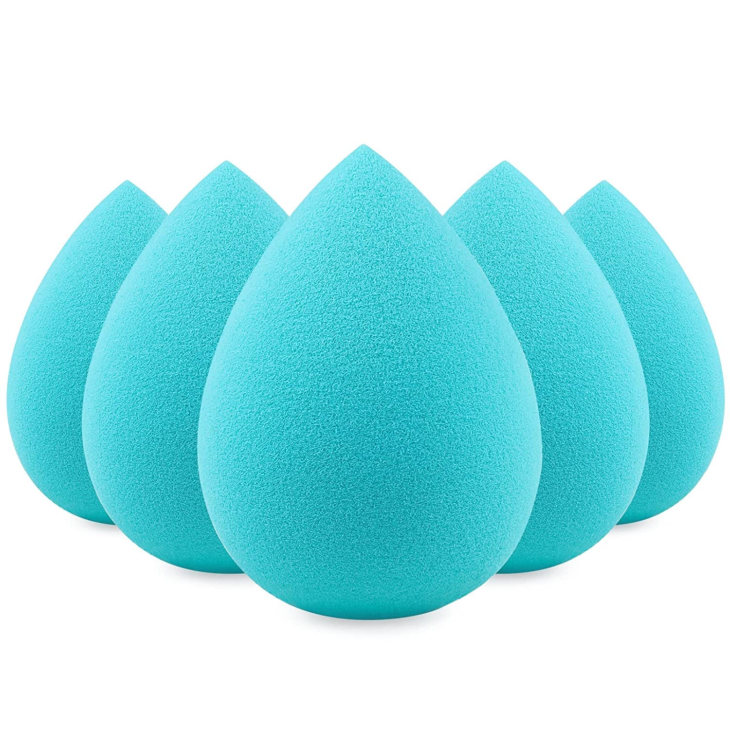BEAKEY 5 Pcs Makeup Sponge Set, Foundation Blending Beauty Sponge, Flawless for Liquid, Cream, and Powder, Multi-Colored Makeup Sponges Health & Beauty > Personal Care > Cosmetics > Cosmetic Tools > Makeup Tools BEAKEY I-Blue  