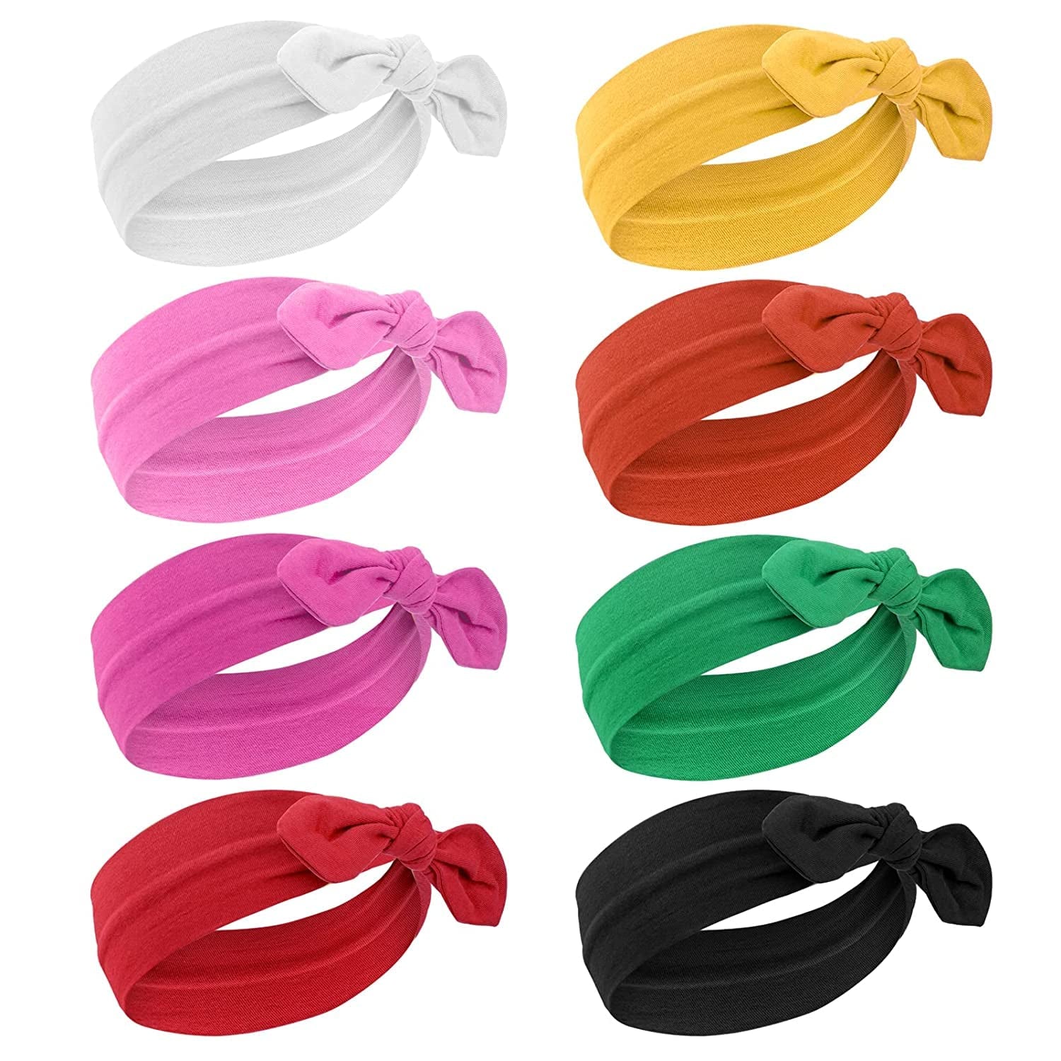 Habibee Women Headbands Hair Bands Turban Headwraps Hair Band Bows Accessories for Fashion or Sport 8 Pcs Headbands for Women Solid Color Apparel & Accessories > Clothing Accessories > Bandanas & Headties habibee   