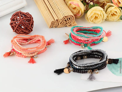 MILACOLATO 6Sets Boho Bead Bracelets Set Multilayered Stackable Bracelets Comfortable Stretch Bracelets Multicolor Bohemian Charm Bracelets for Women Girls Apparel & Accessories > Jewelry > Bracelets MILACOLATO   