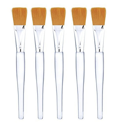 Facial Mask Brush Makeup Brushes Cosmetic Tools with Clear Plastic Handle, 5 Pack (Silver with Yellow Brush) Health & Beauty > Personal Care > Cosmetics > Cosmetic Tools > Makeup Tools Mudder Silver with Yellow Brush  