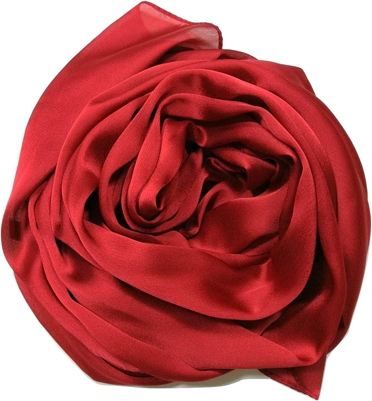 Shanlin Silk Feel Long Satin Patterned & Solid Color Scarves for Women in Gift Box Apparel & Accessories > Clothing Accessories > Scarves & Shawls Shanlin Solid Color: Dark Red  