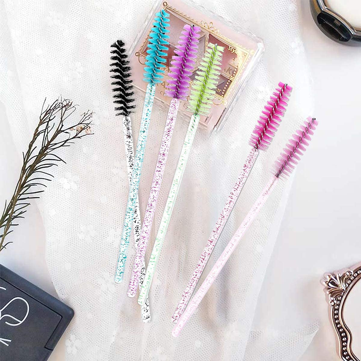 Elisel 300 PCS Disposable Mascara Brushes Crystal Eyelash Brushes Mascara Wands Applicator Eyelash Extensions Makeup Tools Eyebrow Brush (Crystal Multicolor) Health & Beauty > Personal Care > Cosmetics > Cosmetic Tools > Makeup Tools Elisel   