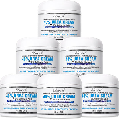 Urea Cream 40% plus Salicylic Acid 4.6 Oz, Callus Remover Hand Cream Foot Cream for Dry Cracked Feet, Hands, Heels, Elbows, Nails, Knees, Intensive Moisturizes & Softens Skin, Exfoliates Dead Skin Health & Beauty > Personal Care > Foot Care Ebanel Laboratories, Inc. 4.6 Ounce (Pack of 6)  