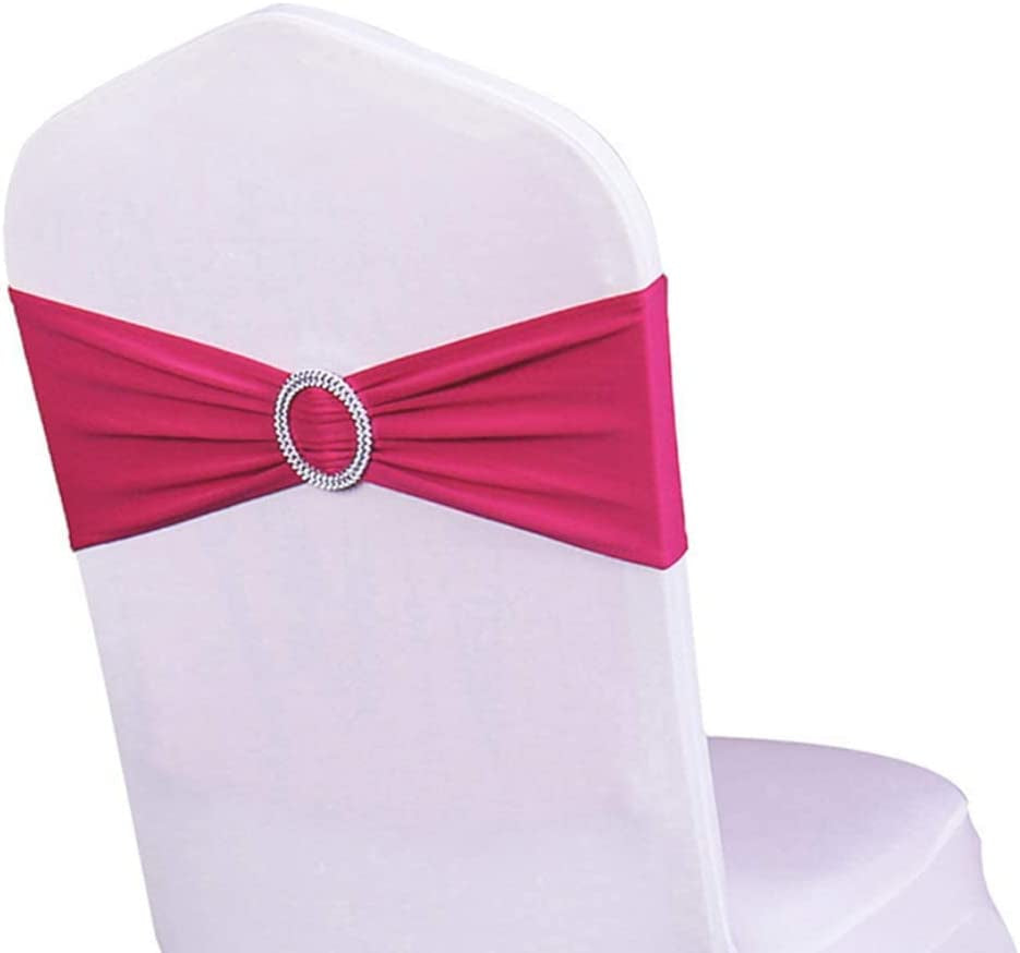 WENSINL Pack of 50 Stretch Chair Sashes for Wedding, Elastic Lycra Chair Bands with Buckle Slider, Chair Bows for Party, without White Chair Covers (Sky Blue) Apparel & Accessories > Clothing Accessories > Sashes HAOYU Fuchsia 100 