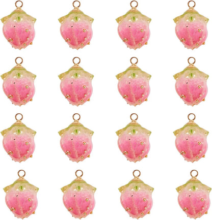 36Pcs Colorful Butterfly Dragonfly Pendants Plastic Insect Animal Flat Back Charms Connectors Embellishment for Jewelry Crafts Making Hotpink Flower