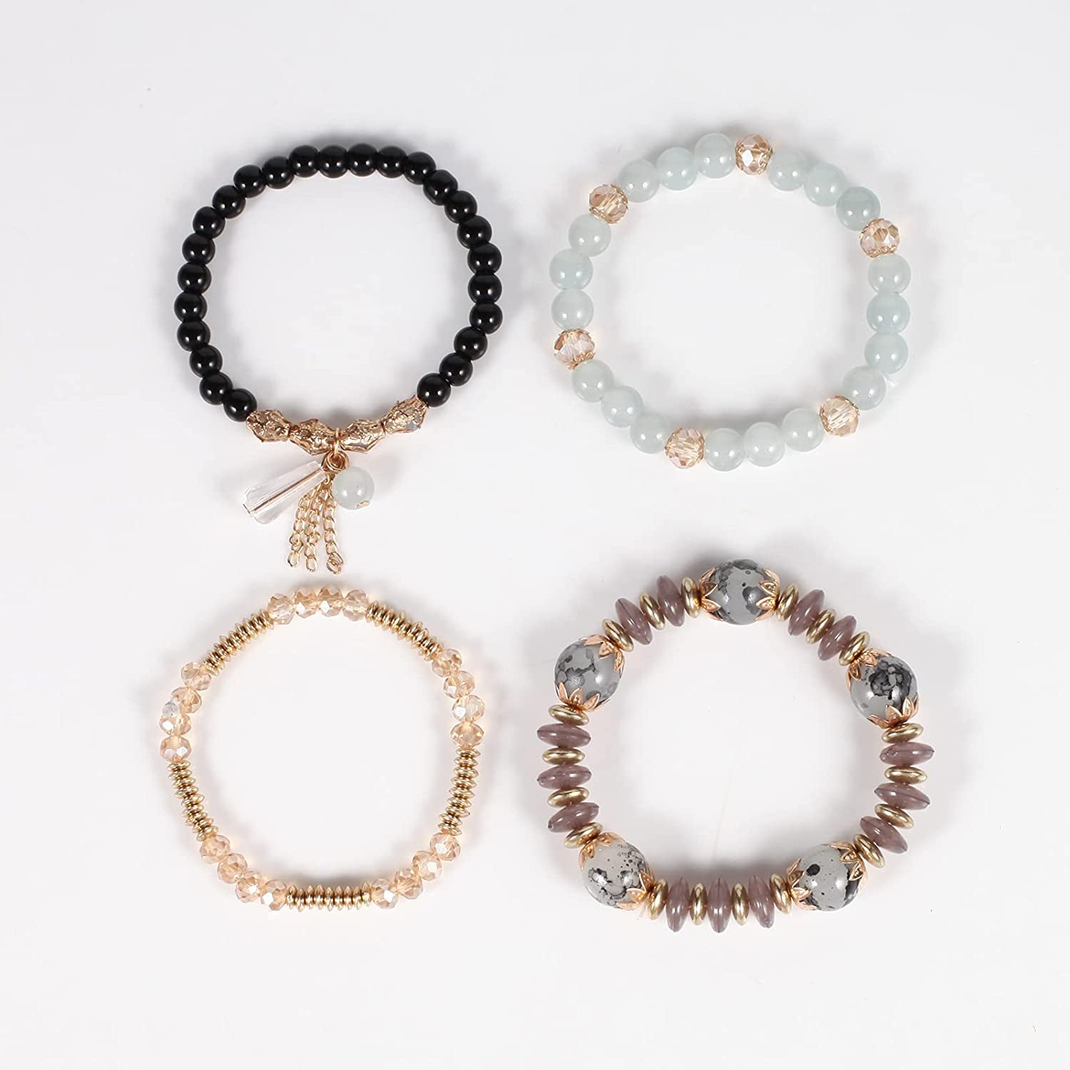Solosoya Bohemian Boho Stackable Bracelets for Women Set, Girls Stretch Multilayer Stack Beads Colorful Beaded Charm Bracelets Girl Handmade Jewelry Apparel & Accessories > Jewelry > Bracelets Solosoya   