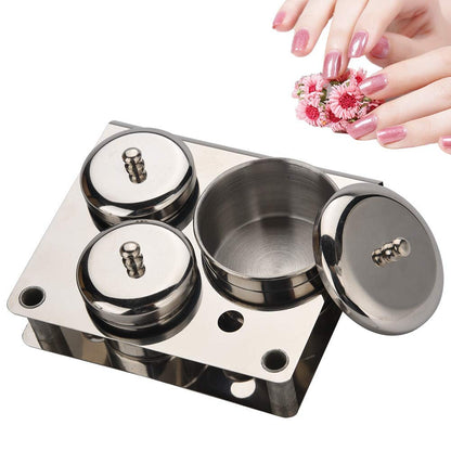 Nail Liquid Container, Mini Stainless Steel Dish Pot Liquid Powder Cup Lid Bowl Nail Art Tools Acrylic Nail Art Equipment Mini Bowl Cup Tray Pot Container Organizer Holder with Lid, 3Pcs Health & Beauty > Personal Care > Cosmetics > Cosmetic Tools > Nail Tools Zerone   