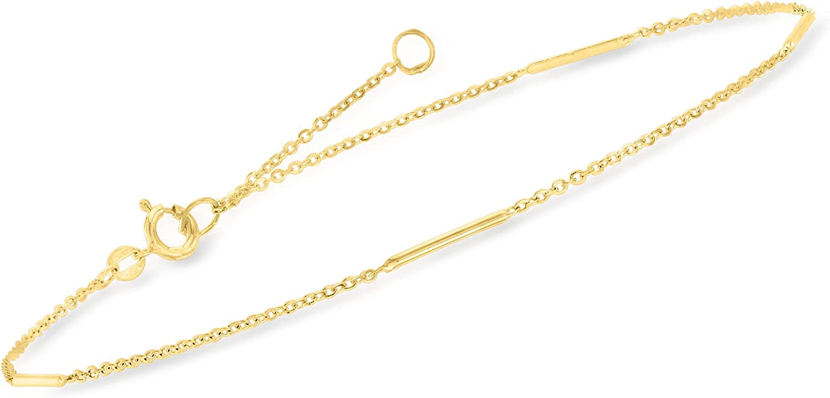 RS Pure by Ross-Simons Italian 14Kt Yellow Gold Station Bar Anklet. 9 Inches Apparel & Accessories > Jewelry > Anklets Ross-Simons   