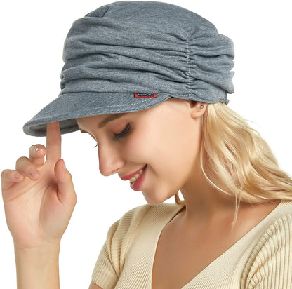 Auemdrey Fashion Hat Cap with Brim Visor for Woman Ladies, Best for Daily Use Apparel & Accessories > Clothing Accessories > Hats Auemdrey Medium Grey  