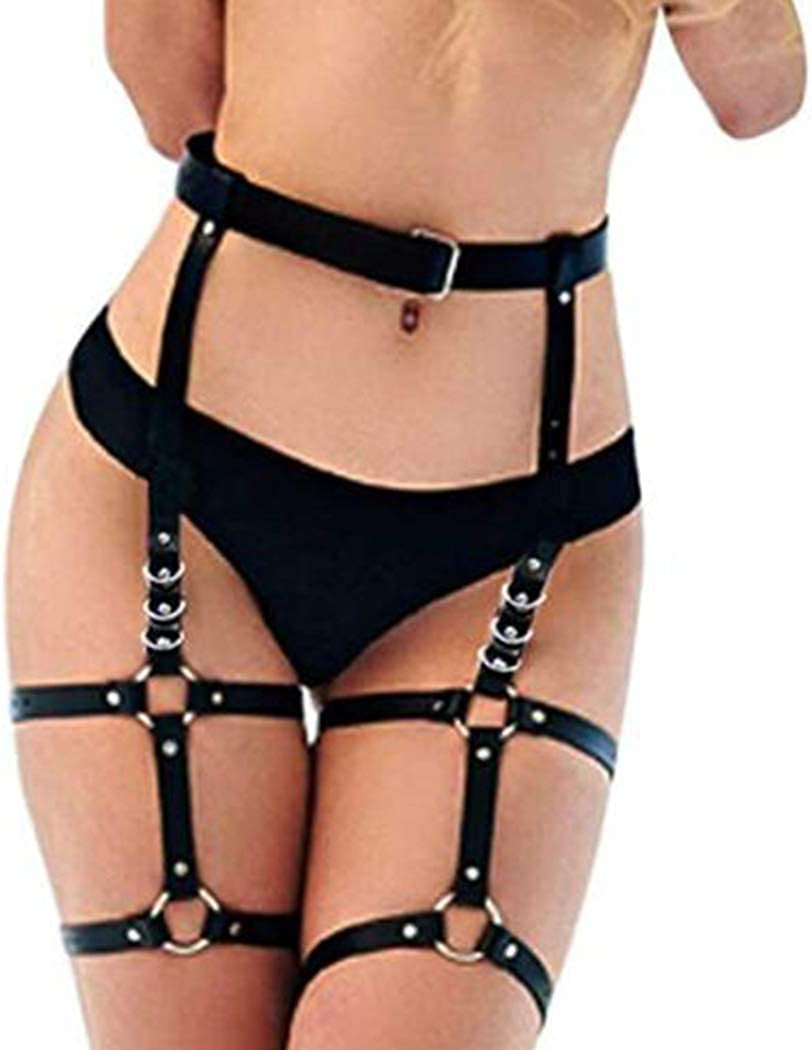 Relbcy Punk Waist Chain Belt Layered Leather Body Harness Chains Rave Body Belts Waist Accessories for Women and Girls Apparel & Accessories > Jewelry > Body Jewelry RELBCY H-Style8  