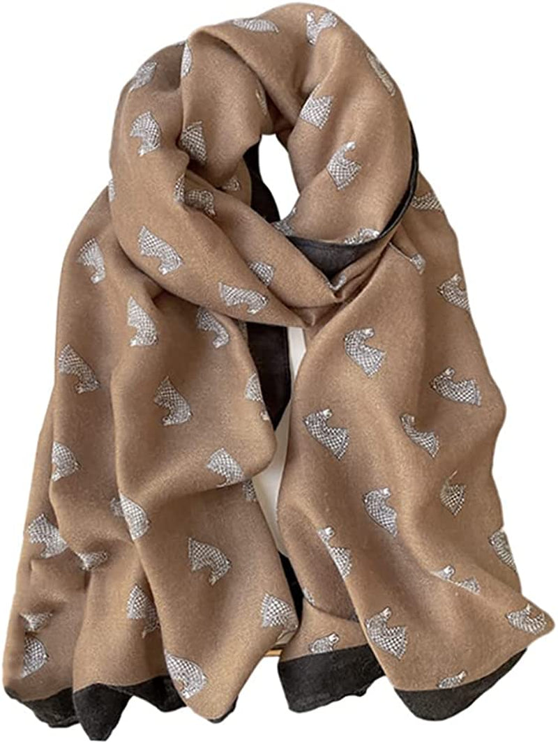 JERLA Women'S Scarves Lady Light Soft Fashion Solid Scarf Wrap Shawl Plaid Scarf Apparel & Accessories > Clothing Accessories > Scarves & Shawls JERLA Coffee  