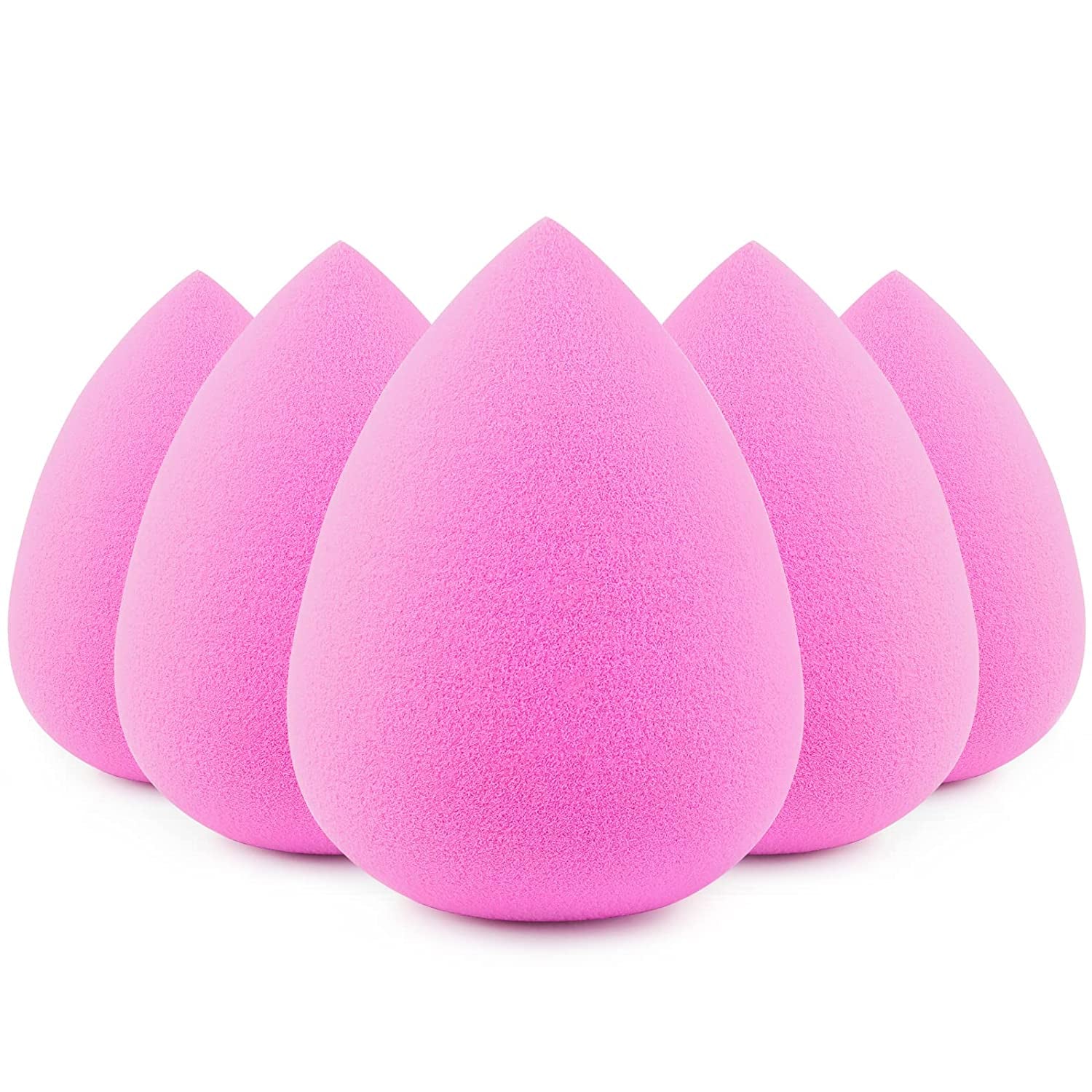 BEAKEY 5 Pcs Makeup Sponge Set, Foundation Blending Beauty Sponge, Flawless for Liquid, Cream, and Powder, Multi-Colored Makeup Sponges Health & Beauty > Personal Care > Cosmetics > Cosmetic Tools > Makeup Tools BEAKEY G-Pink  