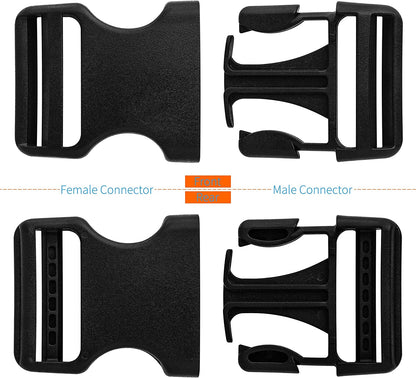 Buckle for Strap 1.5": Side Release Buckles Plastic Clips 4 Set + Tri-Glide Slide 8 Pcs Fit 1 1/2 Inch Wide Nylon Straps Webbing Belt, Heavy Duty Replacement for Backpack, Dual Adjustable No Sewing Apparel & Accessories > Clothing Accessories > Belt Buckles LASIGHT   