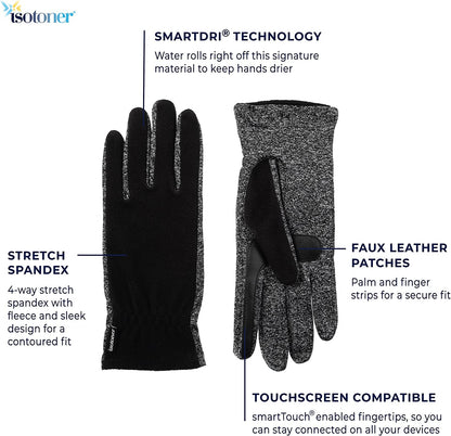 Isotoner Women'S Unlined Water Repellant Touch Screen Gloves, Black, One Size Apparel & Accessories > Clothing Accessories > Gloves & Mittens Isotoner   