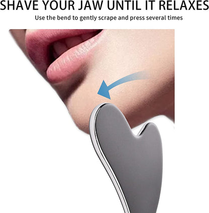 Gua Sha Stainless Steel with Travel Pouch, Gua Sha Facial Tools, Gua Sha Shaping Tool, Metal Gua Sha, Steel Gua Sha Massage Tool, Jawline Sculptor, Scraping Tool for Face, Body Health & Beauty > Personal Care > Cosmetics > Cosmetic Tools > Skin Care Tools Tophigh   