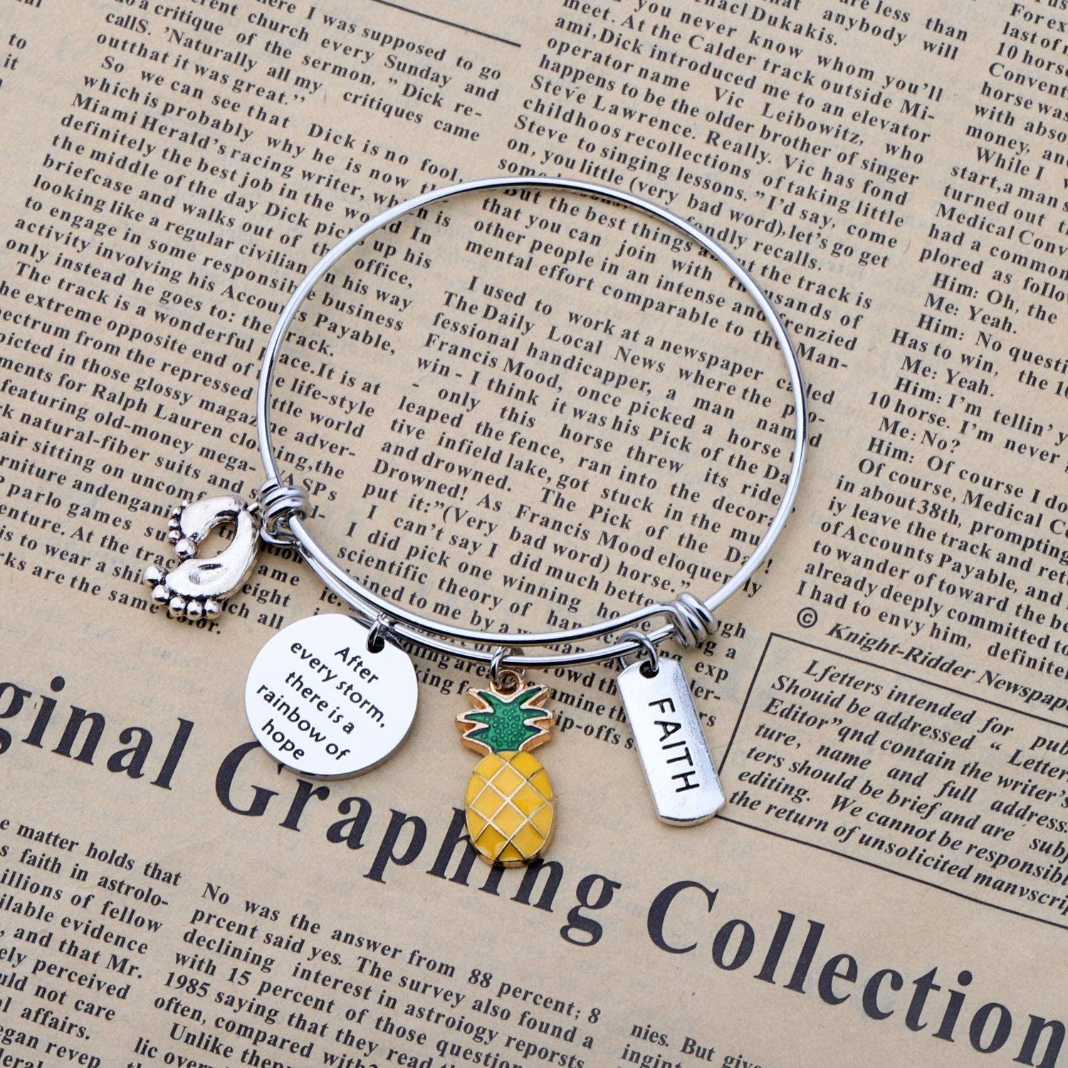 SEIRAA IVF Infertility Bracelet after Every Storm There Is a Rainbow of Hope Bracelet Infertility Mom Jewelry IVF Encouragement Gift for Her Apparel & Accessories > Jewelry > Bracelets SEIRAA   