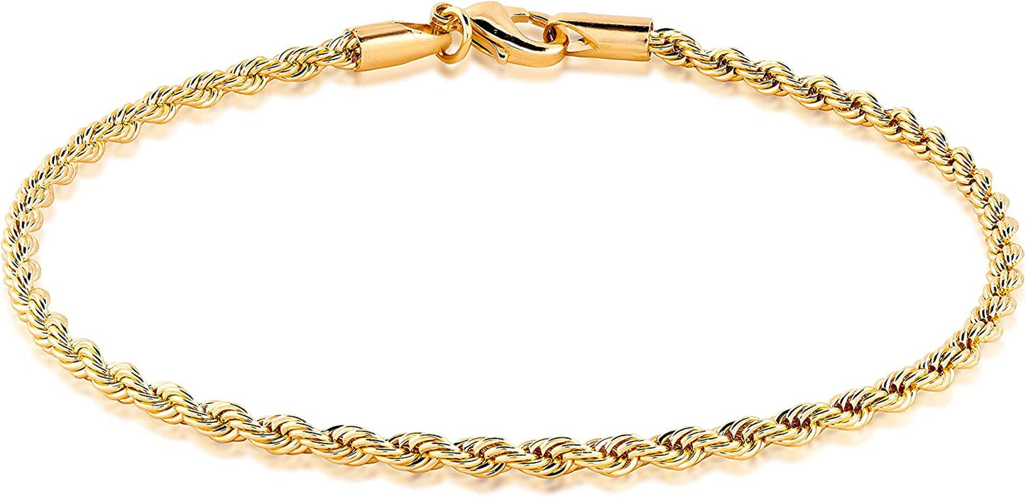 Barzel 18K Gold Plated Braided Rope Anklet for Women - Made in Brazil Apparel & Accessories > Jewelry > Anklets Barzel   
