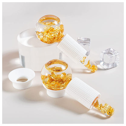 Ice Globes for Facials Cooling Facial Globes 24K Gold Face Massager Roller Daily Beauty Routines Reduce Eye Puffiness and Dark Circles BSROLUNA 2 Pcs Skin Massage Tool (Golden) Health & Beauty > Personal Care > Cosmetics > Cosmetic Tools > Skin Care Tools BSROLUNA Golden  