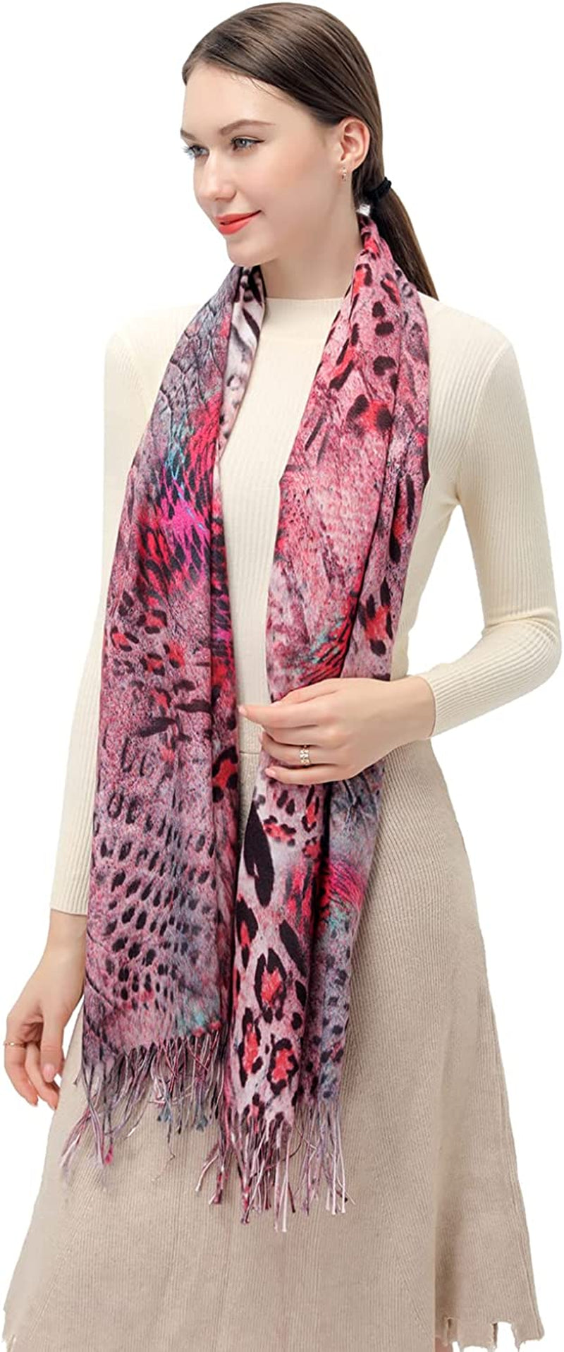 Women'S Fashion Scarf with Art Printed Tassel Soft Cashmere Warm Large Blanket Wrap Shawl for Gift Apparel & Accessories > Clothing Accessories > Scarves & Shawls XYBJ No11  