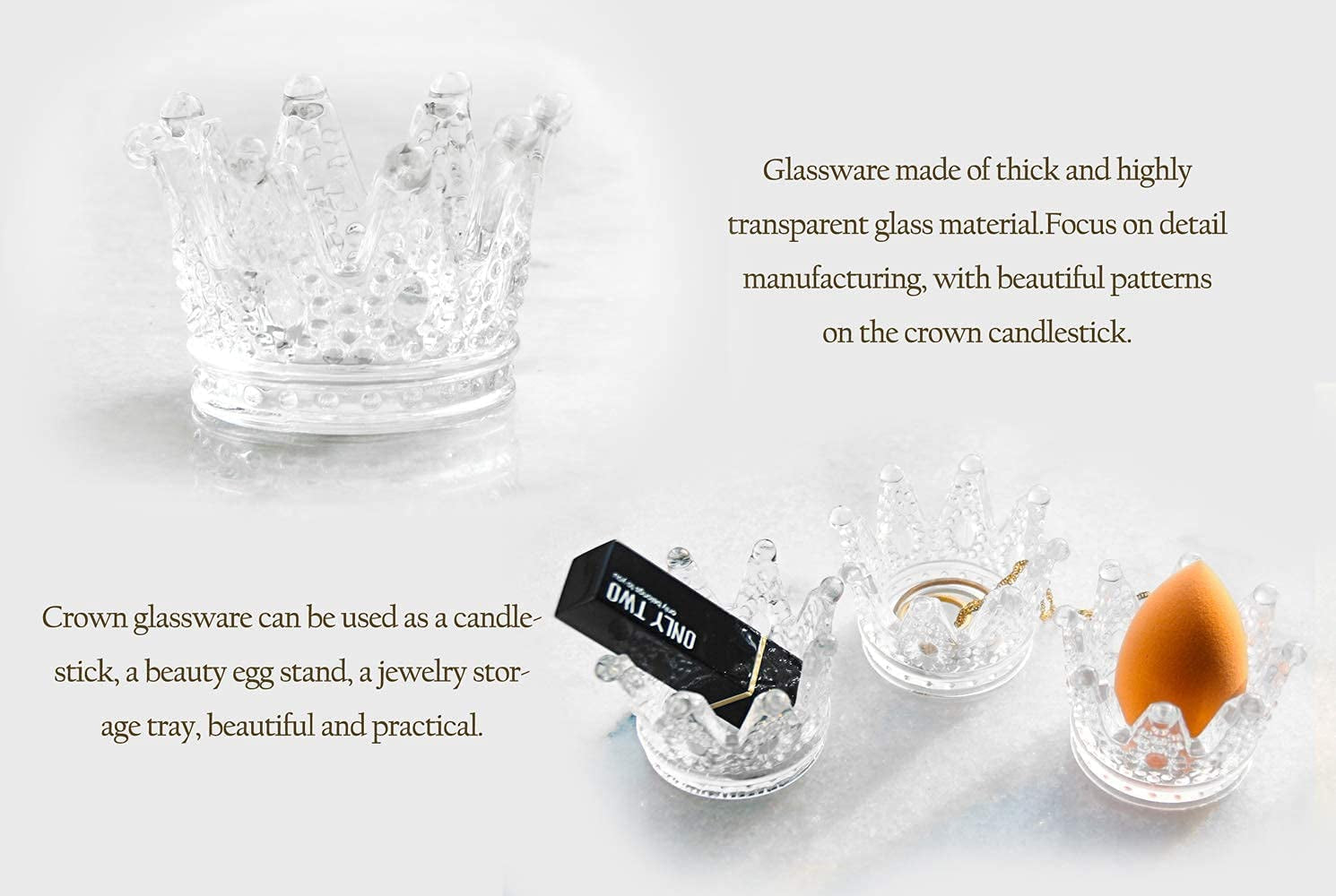 Vixdonos Crown Glass Tealight Candle Holder Set of 12 Clear Votive Candle Holders for Wedding, Party and Home Decor Apparel & Accessories > Jewelry > Anklets Vixdonos   