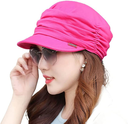 Auemdrey Fashion Hat Cap with Brim Visor for Woman Ladies, Best for Daily Use Apparel & Accessories > Clothing Accessories > Hats Auemdrey Plum Red  