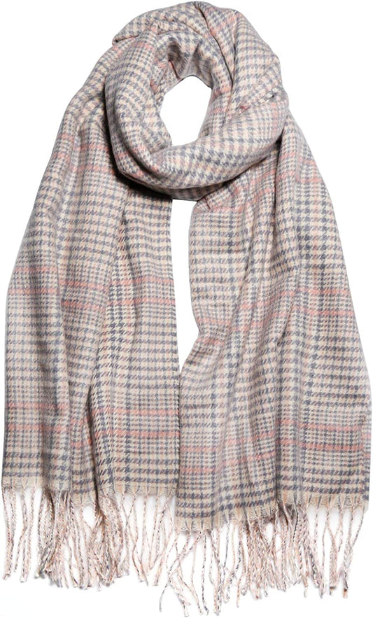 SOJOS Winter Warm Tartan Plaid Houndstooth Checked Soft Scarf Classic Cashmere Feel Shawls Wraps SC337 Apparel & Accessories > Clothing Accessories > Scarves & Shawls SOJOS   