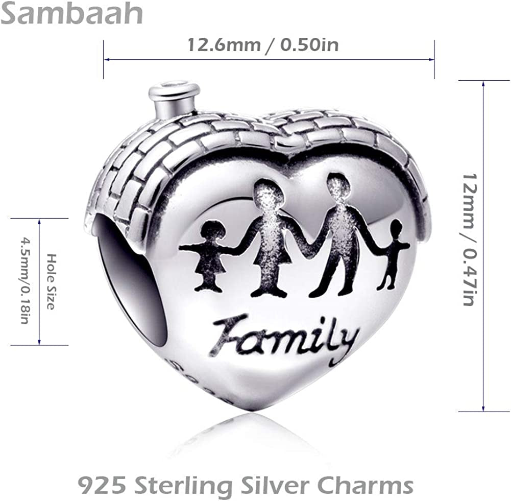 Sambaah Family Charm Sterling Silver Nana Charm Enamel Charm for Pandora Style Bracelets Apparel & Accessories > Jewelry > Bracelets Sambaah   