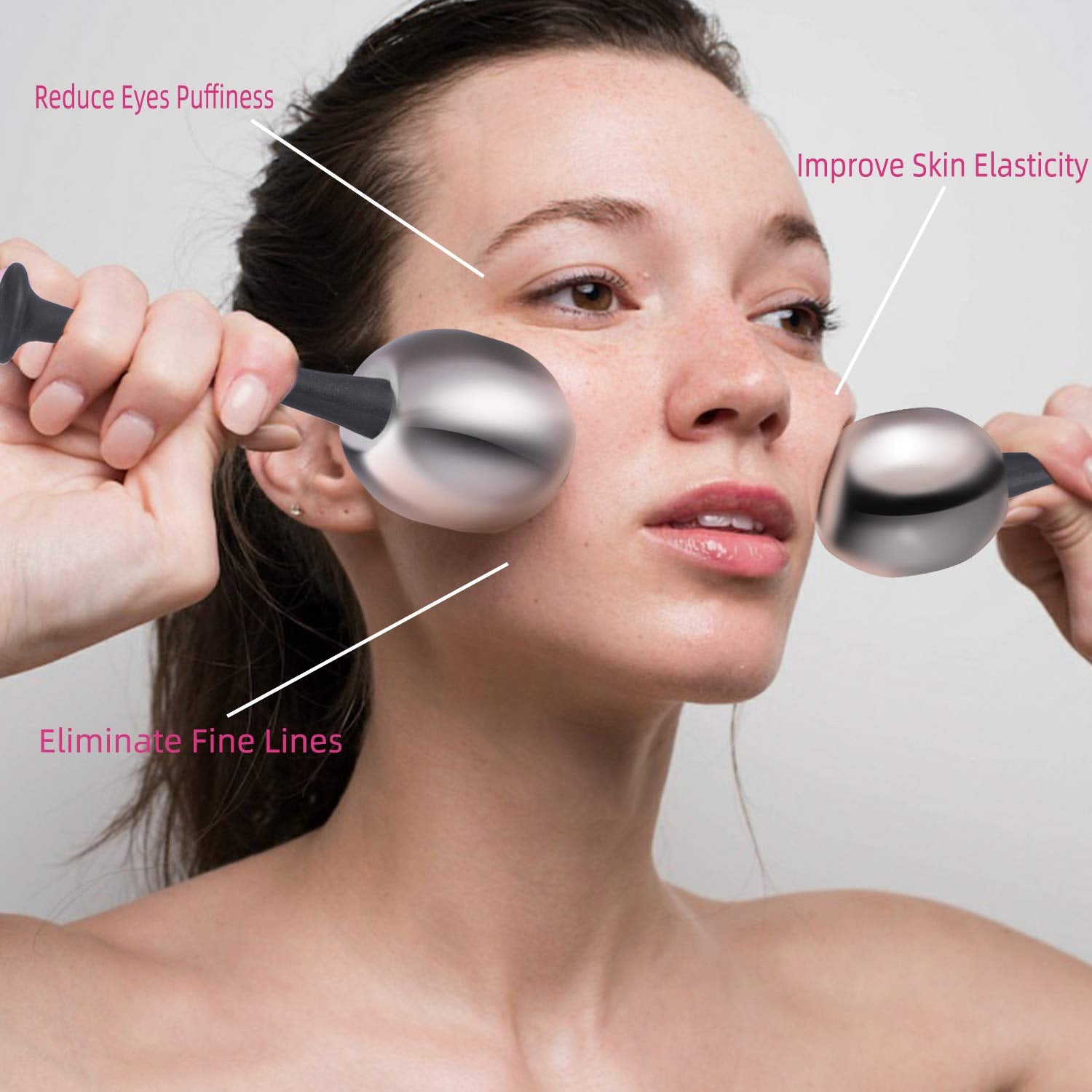 Ice Globes Facial Skin Care Freeze Tools for Women Face & Eyes, Stainless Steel Face Beauty Cryo Sticks Roller with Storage Case, Christmas/Valentines Day Gift Health & Beauty > Personal Care > Cosmetics > Cosmetic Tools > Skin Care Tools pfefe   