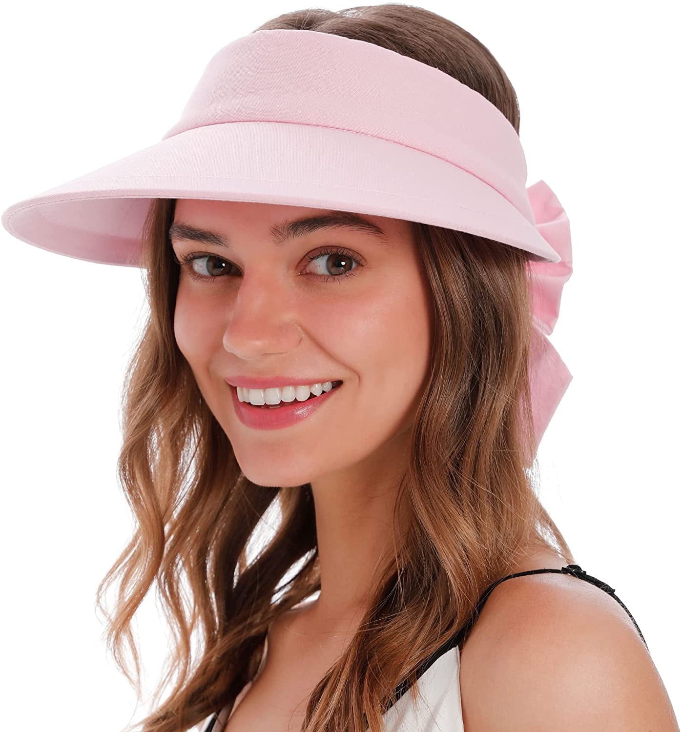 Simplicity Women'S UPF 50+ UV Protection Wide Brim Beach Sun Visor Hat Apparel & Accessories > Clothing Accessories > Hats Simplicity Pink  