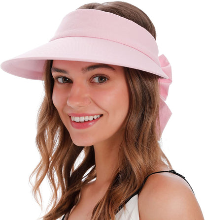Simplicity Women'S UPF 50+ UV Protection Wide Brim Beach Sun Visor Hat Apparel & Accessories > Clothing Accessories > Hats Simplicity Pink  