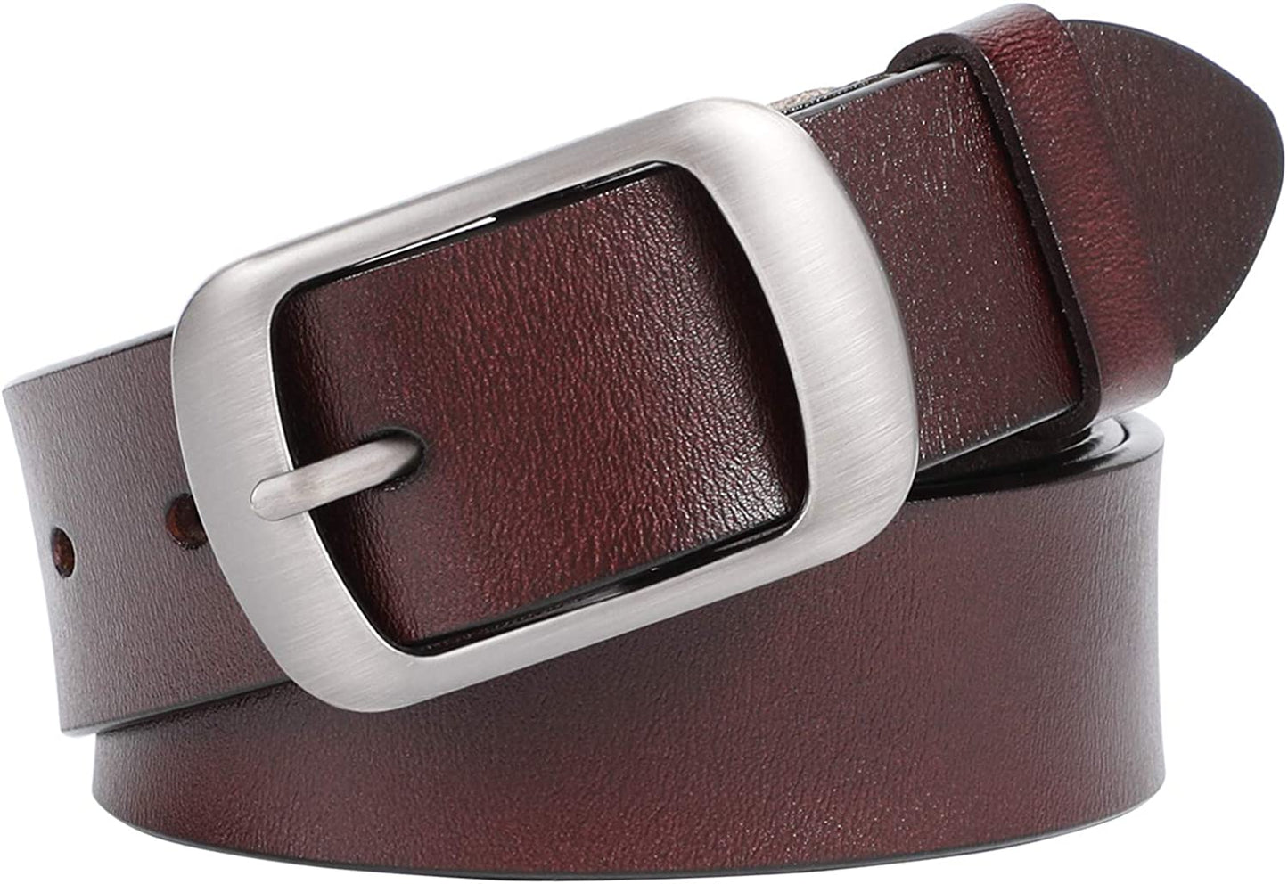 Women Leather Belts for Jeans Pants Fashion Dress Belt for Women with Solid Pin Buckle by WHIPPY Apparel & Accessories > Clothing Accessories > Belts WHIPPY 3-coffee XXXL: Fit for Waist Size 51"-54" 