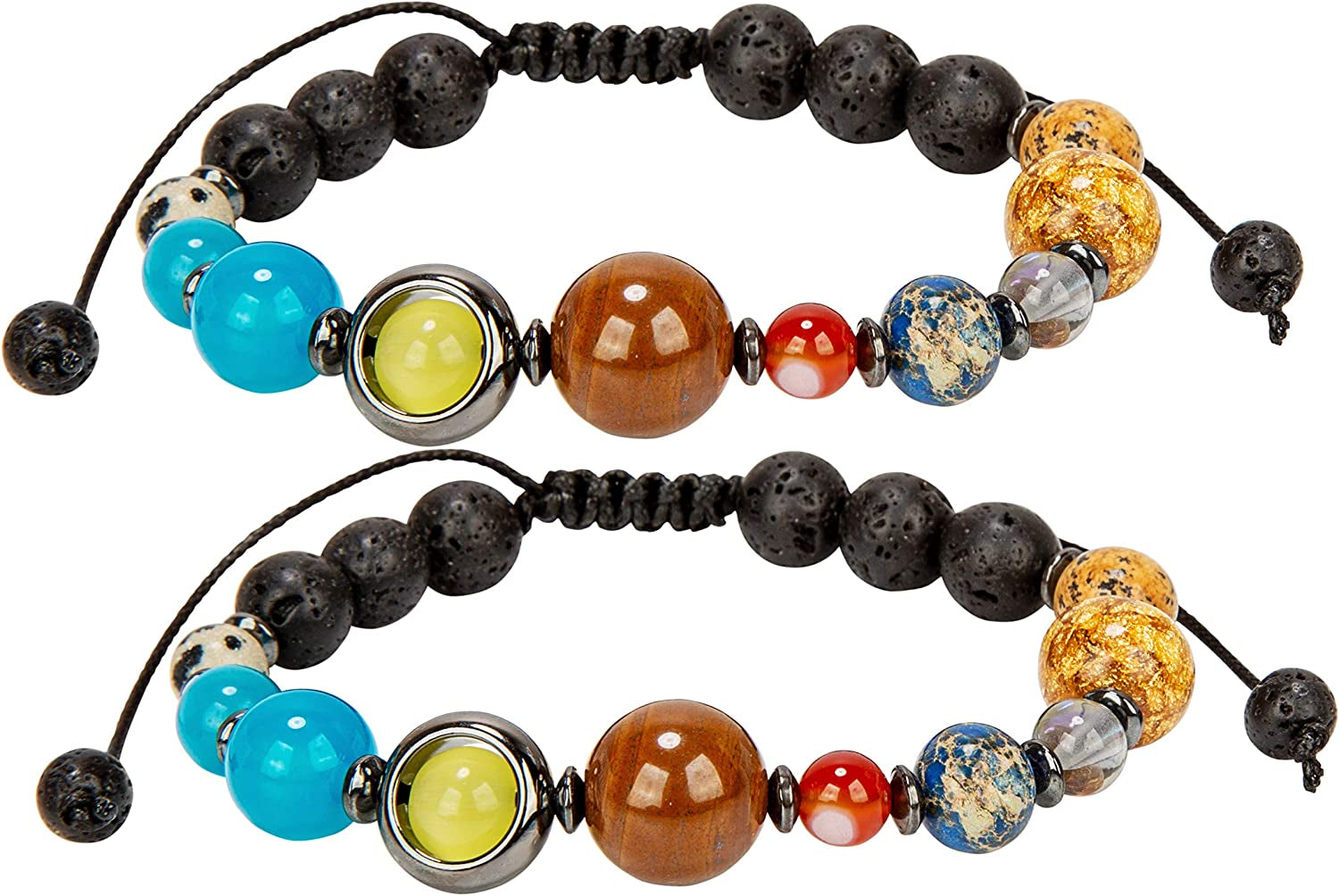 Spunkysoul New! His and Hers Couple Circle Distance Universe Bracelets Collection Apparel & Accessories > Jewelry > Bracelets SPUNKYsoul Couples Slider Gun Metal  