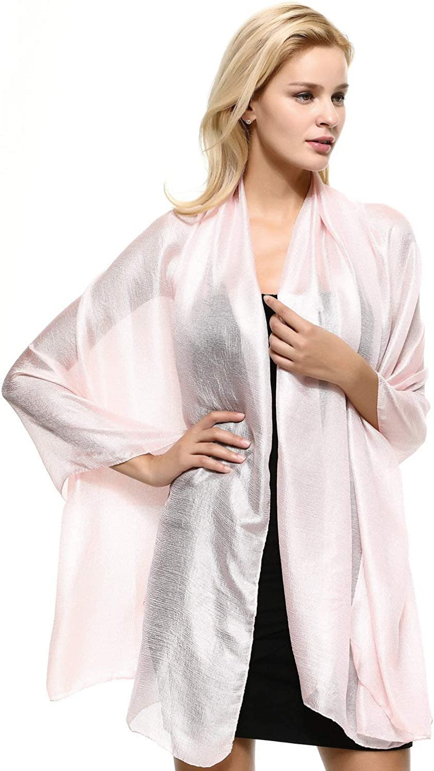 Wedding Shawl Metallic Sparkle Party Formal Shawls and Wraps for Evening Dresses Apparel & Accessories > Clothing Accessories > Scarves & Shawls The Twins Dream Lt Pink One Size 