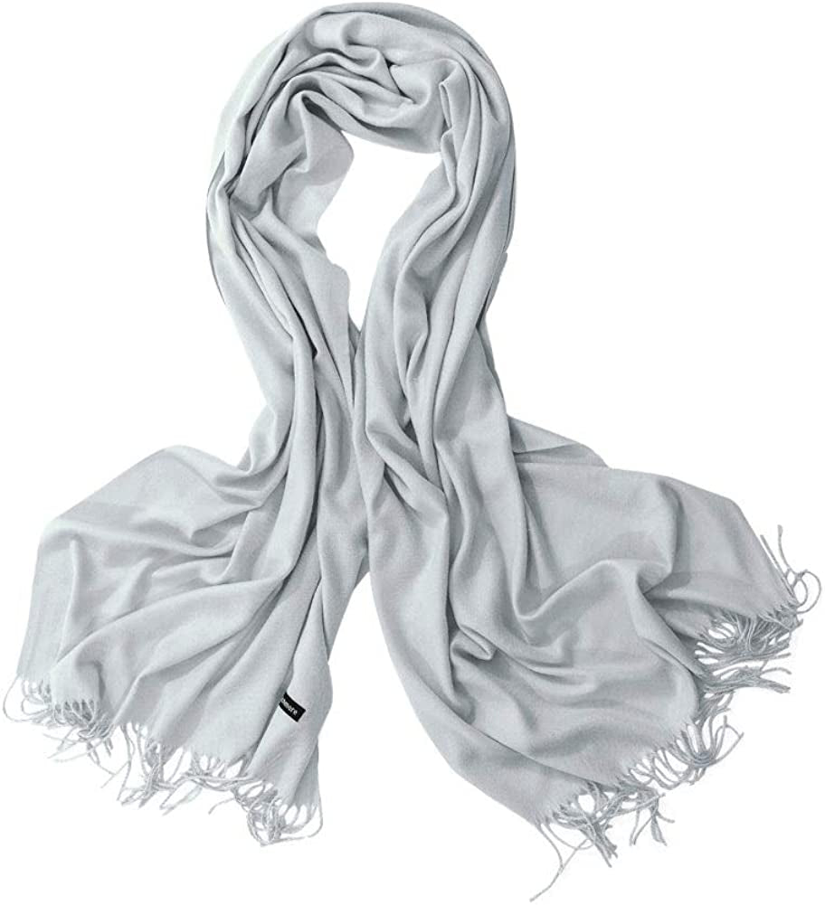 Bellonesc Cashmere Scarf Shawls for Women and Men Apparel & Accessories > Clothing Accessories > Scarves & Shawls Beillonesc Silver Grey  