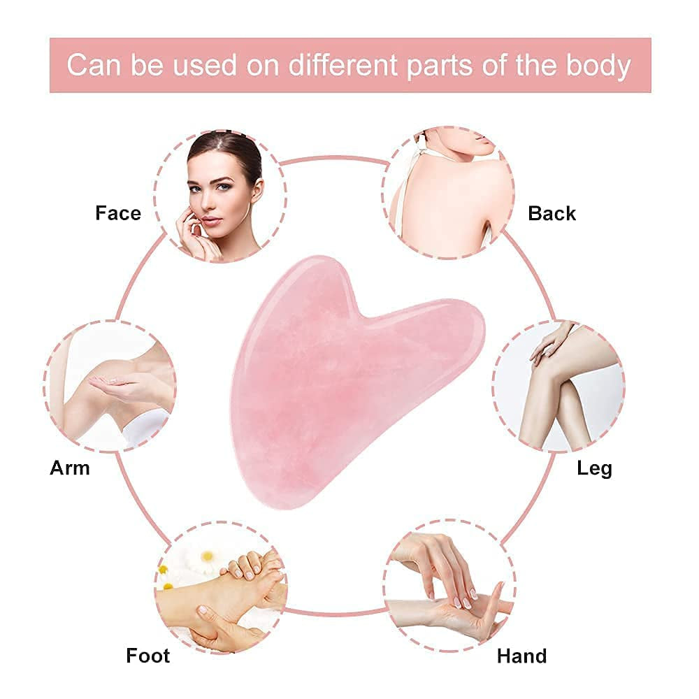 Pursalt Rose Quartz Gua Sha Facial Tools, Natural Jade Stone Scraping Massage Tools for Facial Lifting, Anti-Aging, Anti-Wrinkle, Luxury Box Heart Gifts for Women (Pink) Health & Beauty > Personal Care > Cosmetics > Cosmetic Tools > Skin Care Tools pursalt   