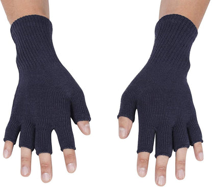 Gravity Threads Unisex Men Women Half Finger Stretchy Knit Fingerless Winter Gloves Apparel & Accessories > Clothing Accessories > Gloves & Mittens Gravity Trading Navy  