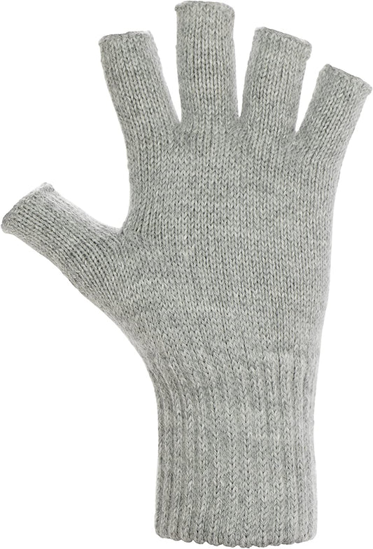 Darn Warm Alpaca Fingerless Gloves (90% Alpaca) Apparel & Accessories > Clothing Accessories > Gloves & Mittens AndeanSun Ash Light Grey Large 