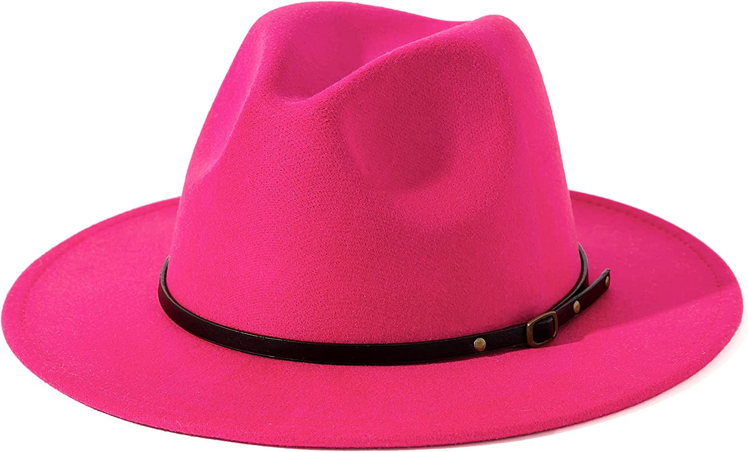 Lisianthus Women Belt Buckle Fedora Hat Apparel & Accessories > Clothing Accessories > Hats Lisianthus Rose  