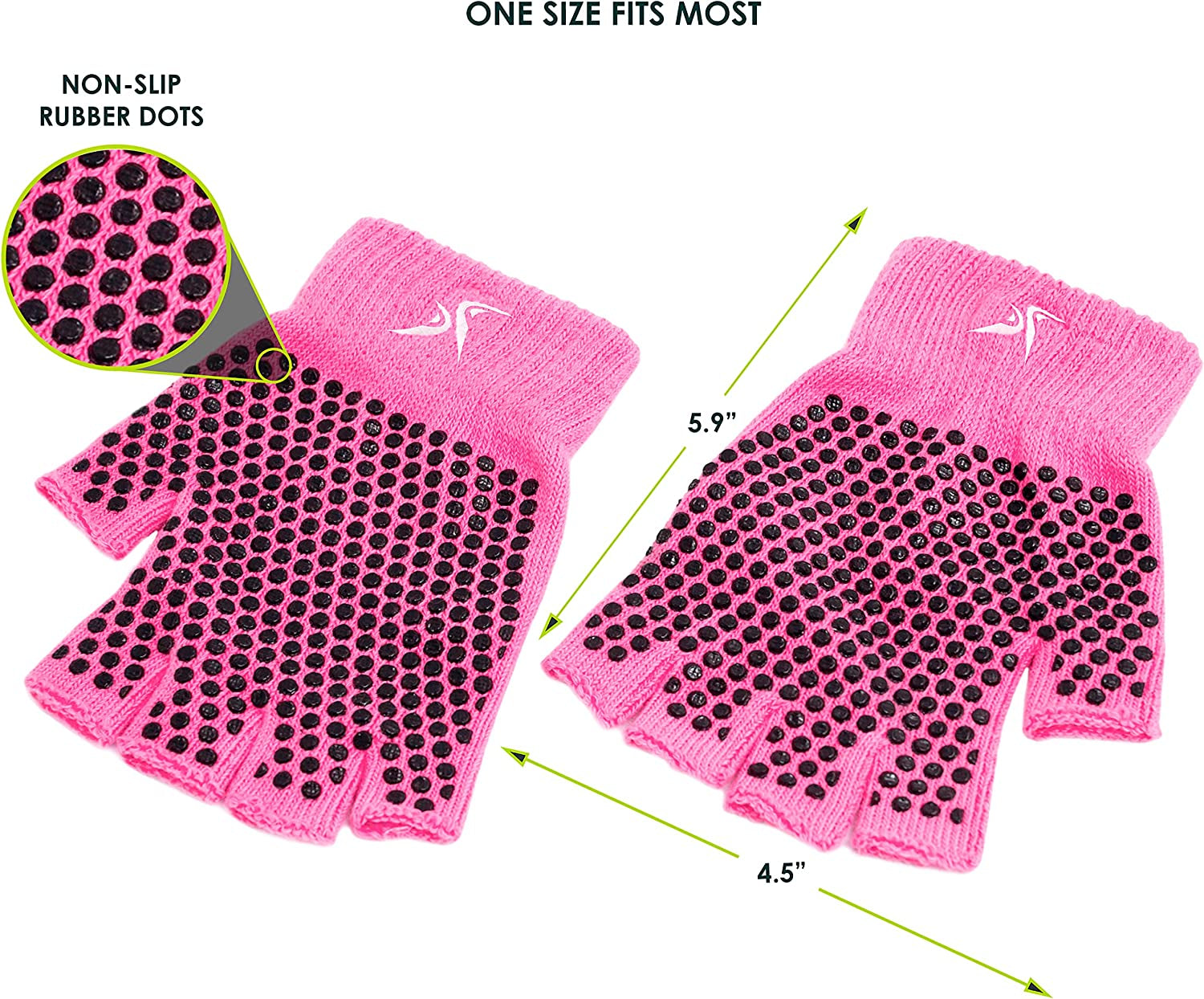 Prosourcefit Grippy Yoga Gloves, One Size Fits All, Non-Slip Fingerless Design in Multiple Colors Apparel & Accessories > Clothing Accessories > Gloves & Mittens ProsourceFit   