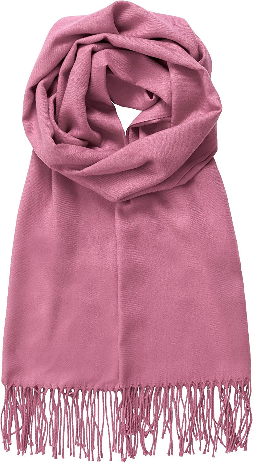 Made by Johnny Unisex Large Lightweight Soft Silky Real Cashmere Shawl Wrap Scarf Apparel & Accessories > Clothing Accessories > Scarves & Shawls Made By Johnny Wsk2091_mulberry One_Size 