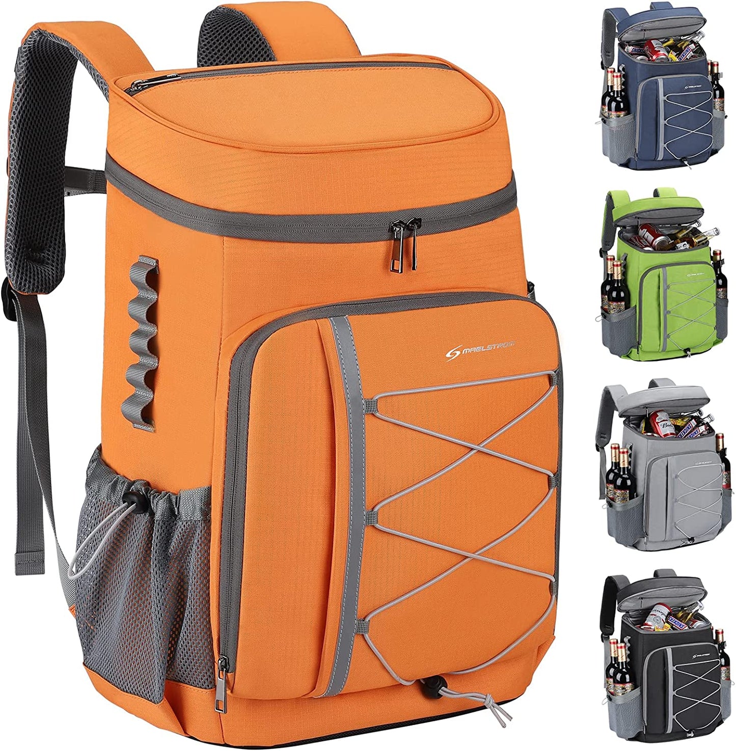 Maelstrom Cooler Backpack,35 Can Backpack Cooler Leakproof,Insulated Soft Cooler Bag,Camping Cooler,Beach Cooler,Ice Chest Backpack,Lightweight Travel Cooler Lunch Backpack for Hiking,Shopping Apparel & Accessories > Jewelry > Bracelets Maelstrom Orange  