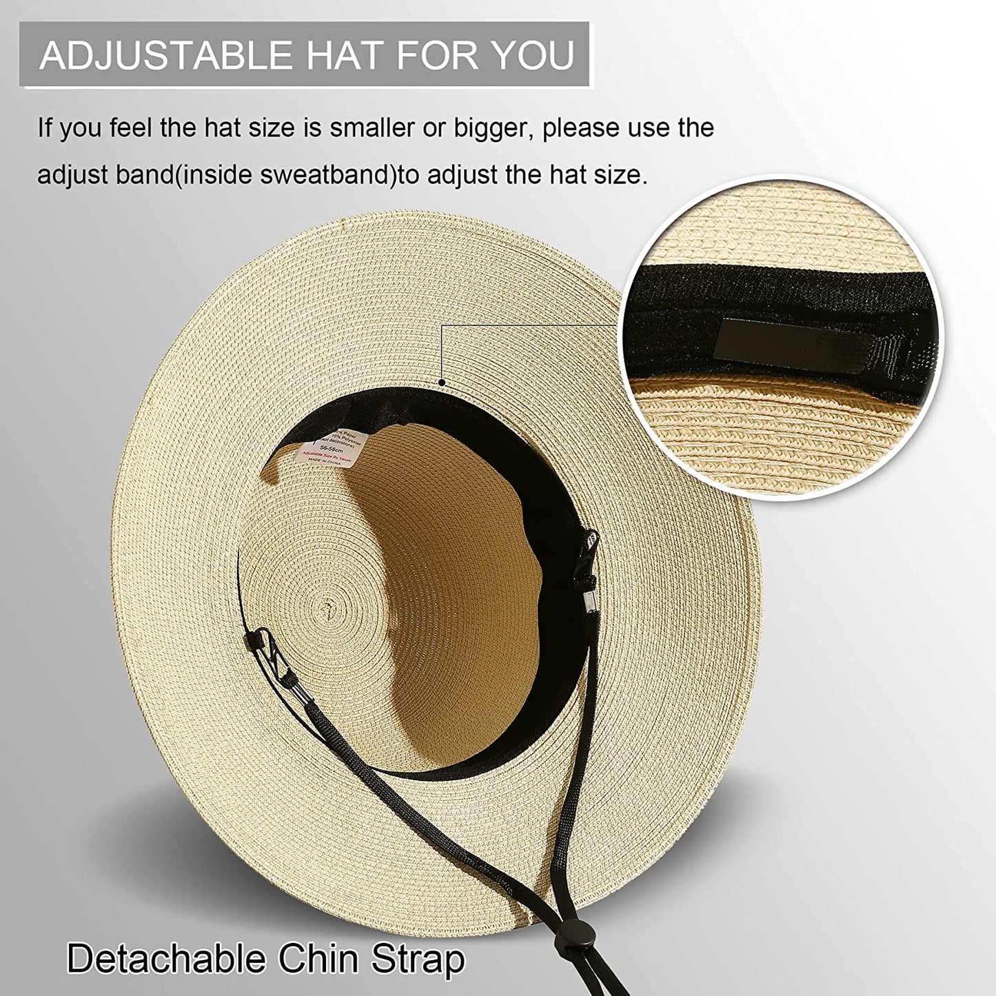 Lanzom Summer Sun Hats for Women Lady Wide Brim Straw Hat Beach Hat UPF Foldable Packable Cap for Travel Outdoor Apparel & Accessories > Clothing Accessories > Hats Lanzom   